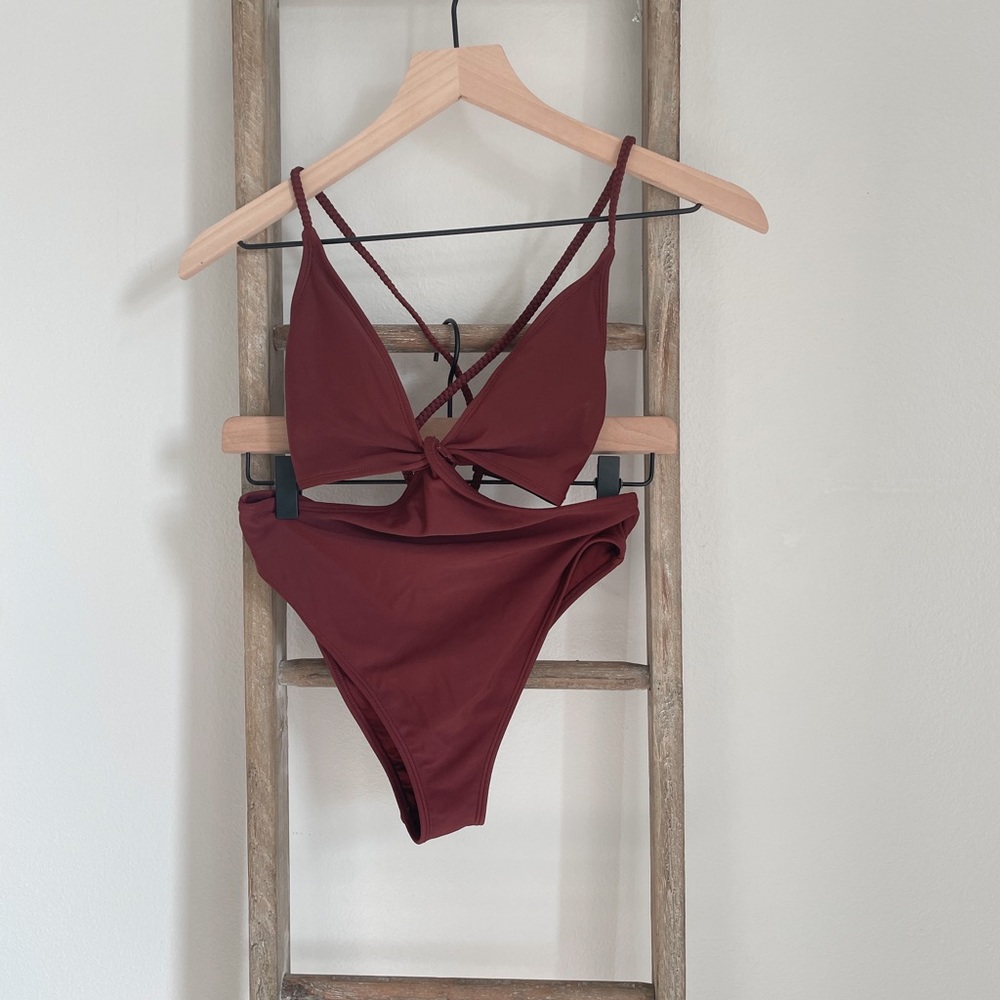 Forever 21 maroon cutout one piece